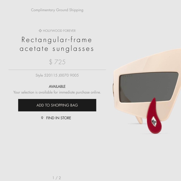 Hollywood Forever Crystal Tear GUCCI Sunglasses - Picture 4 of 8